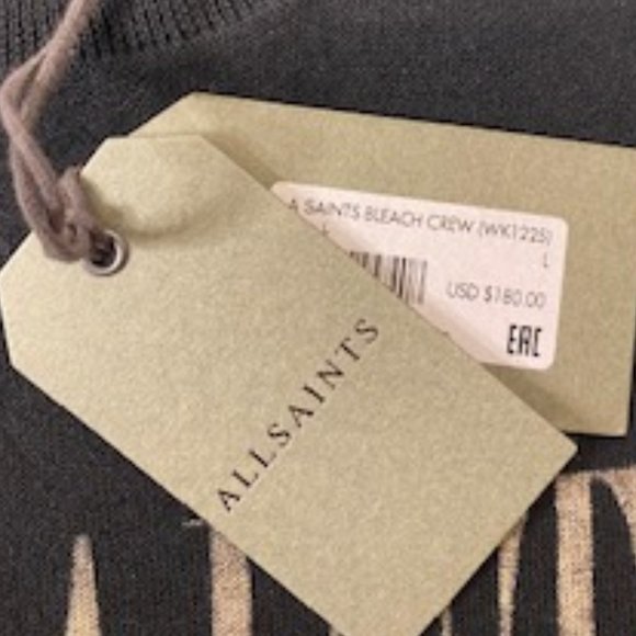 AllSaints Bleach Logo Crew Neck Sweater - Picture 5 of 11